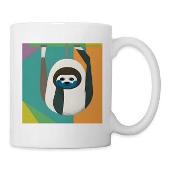 Sloth in abstract art - Mug - white - Right