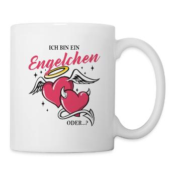 Rosenmontag Engelchen Teufelchen Fasching Karneval - Tasse - Weiß - Rechts