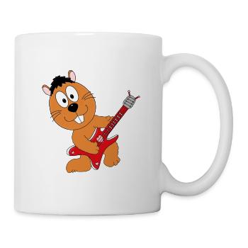 GITARRE - MUSIK - LIEBE - BIBER - OTTER - MARDER - Tasse - Weiß - Rechts