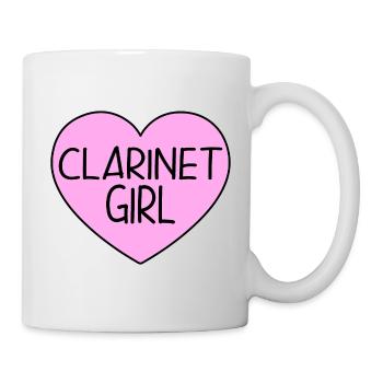Clarinet Player Girl Klarinettenspielerin Herz Pin - Tasse - Weiß - Rechts