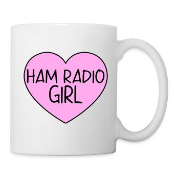 Ham Radio Operator Girl Mom Women Heart Pink - Mug - white - Right