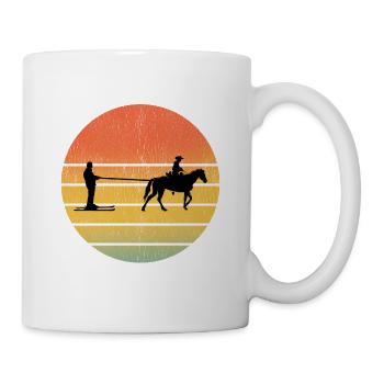 Ski Cheval Sport d’hiver Rétro Vintage - Mug blanc - blanc - Droite