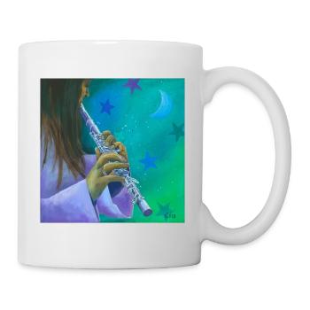 Flûte traversière - Mug blanc - blanc - Droite
