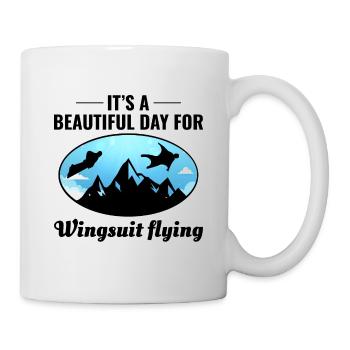 Wingsuit fliegen Base Jumping Fallschirmspringen Wingsuiting - Tasse - Weiß - Rechts