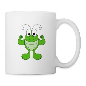 GRASHÜPFER - FIT - MUSKELN - STARK - BODYBUILDING - Tasse - Weiß - Rechts