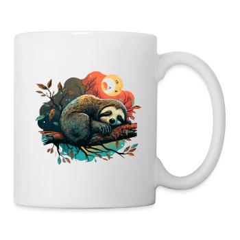 mignon, paresseux endormi, mode du sommeil - Mug blanc - blanc - Droite