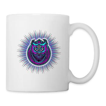 Owl in bright neon colors - Mug - white - Right