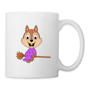 EICHHÖRNCHEN - HEXE - HEXENBESEN - TIER - Tasse - Weiß - Rechts