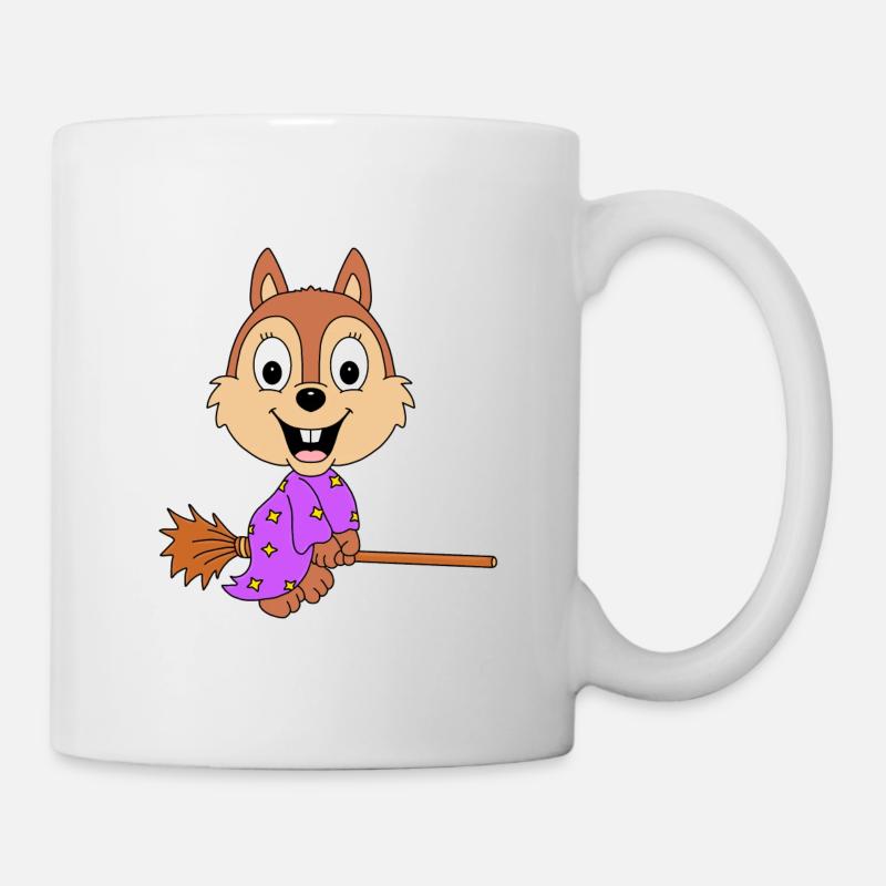 EICHHÖRNCHEN - HEXE - HEXENBESEN - TIER - Tasse - Weiß