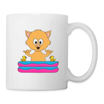 KATZE - SHAKA - PLANSCHBECKEN - TIER - TIERISCH - Tasse - Weiß - Rechts