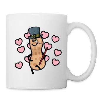 Erdnuss Valentin verliebt Romantik Liebe Herzen - Tasse - Weiß - Rechts