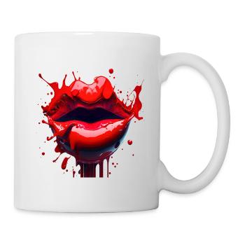 Lippen 3DFarbverlauf schmelzen Farbkleckse - Tasse - Weiß - Rechts