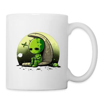 Trauriger Alien - Tasse - Weiß - Rechts