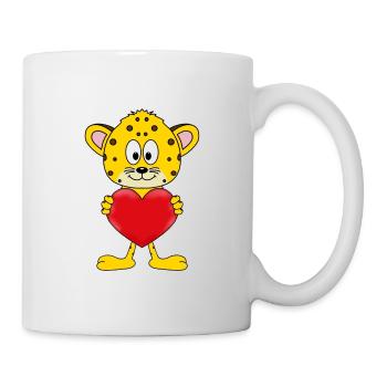 LEOPARD - HERZ - LOVE - TIER - TIERISCH - VERLIEBT - Tasse - Weiß - Rechts