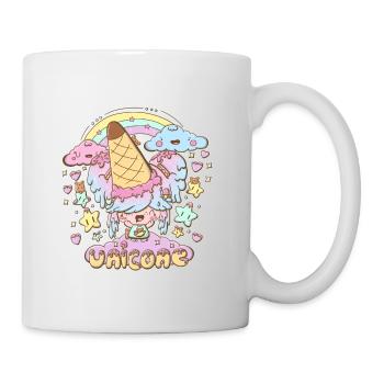 Cute bubble head pastel ice cream girl - Mug - white - Right