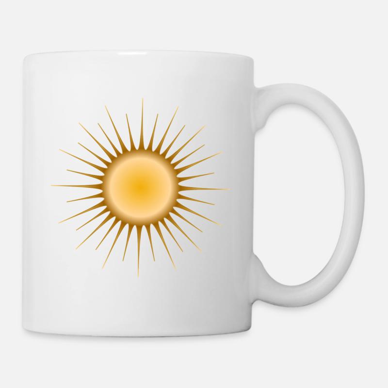 Soleil doré brillant - De bonnes vibrations là où il se trouve - Mug blanc - blanc