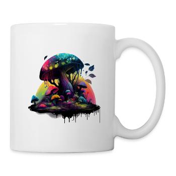 Trippy Magic Mushroom Artwork avec aquarelles - Mug blanc - blanc - Droite