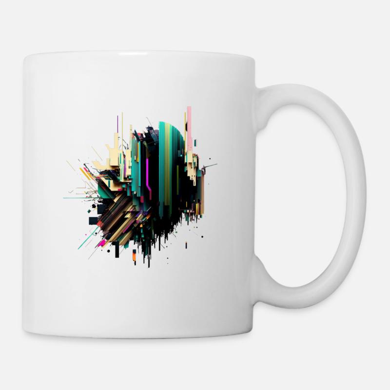 Abstract Art | Glitch Art | Abstract - Mug - white