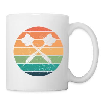 Retro Graphic Dart Player Darts Dartboard Bullseye - Mug - white - Right