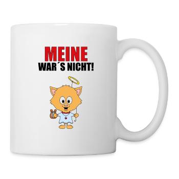 MEINE WAR´S NICHT - KATZE - ENGEL - KÄTZCHEN - Tasse - Weiß - Rechts