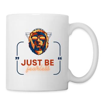 JUSTE ÊTRE INTRÉPIDE lion rétro coloré cool - Mug blanc - blanc - Droite