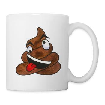 Kackhaufen Bullshit verrückte Kacke Scheiße Emoji - Mug - white - Right