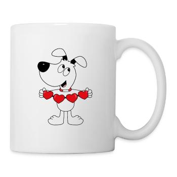 HUND - LIEBE - TIERISCH - VERLIEBT - HERZEN - TIER - Tasse - Weiß - Rechts
