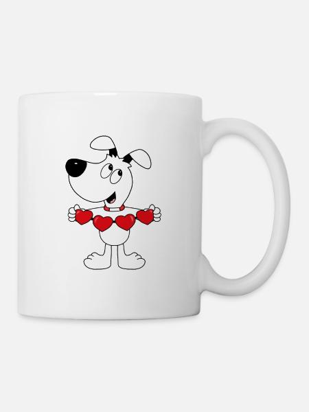 HUND - LIEBE - TIERISCH - VERLIEBT - HERZEN - TIER - Tasse - Weiß