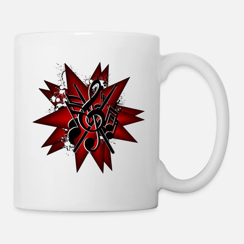 Schlagzeuger Sterne - Tasse - Weiß