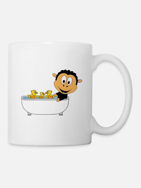 SCHAF - BADEN - BADEWANNE - BADEENTEN - TIER - Tasse - Weiß