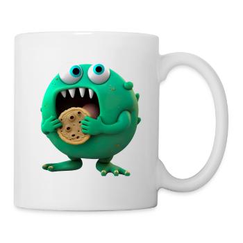 cute alien cookies monster - Mug - white - Right