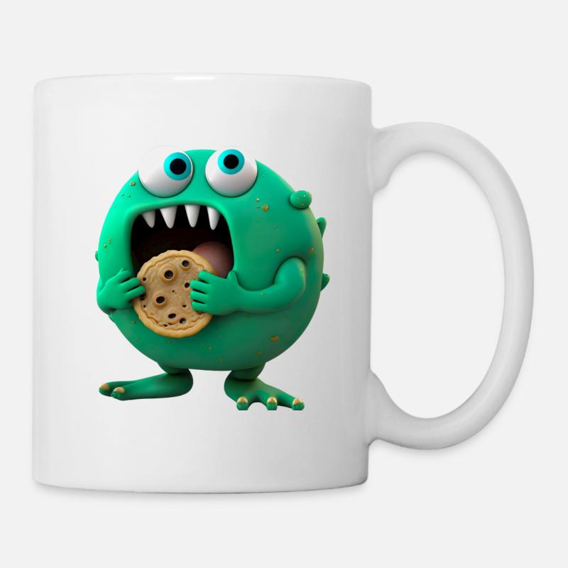 cute alien cookies monster - Mug - white