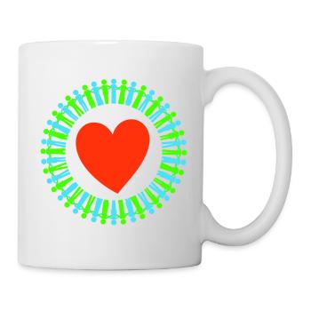 Paix mondiale vert bleu rouge - Mug blanc - blanc - Droite