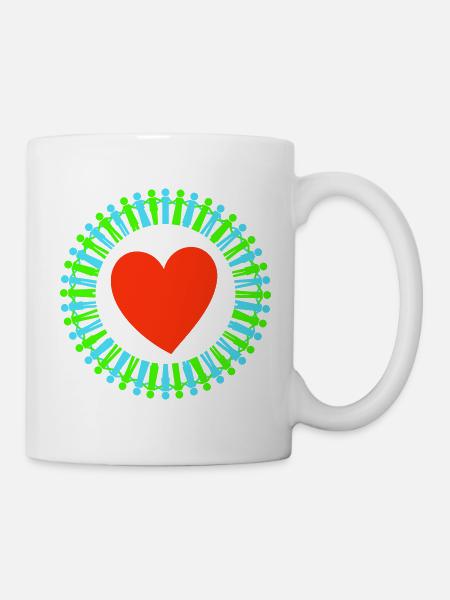 WorldPeace grün blau rot - Tasse - Weiß