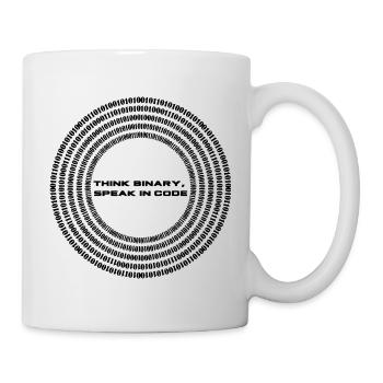 Think binary - speak in code - Tasse - Weiß - Rechts