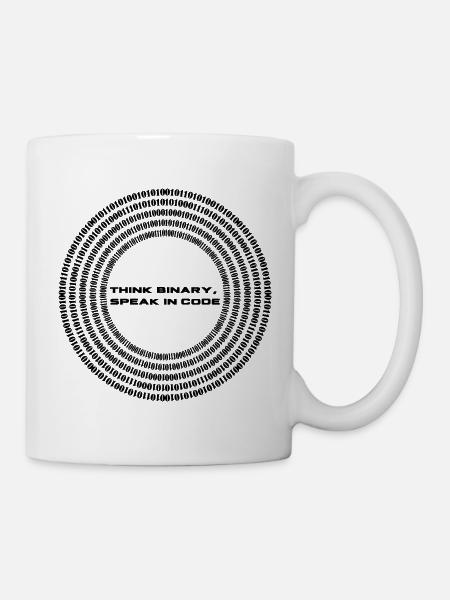 Think binary - speak in code - Tasse - Weiß