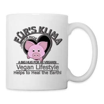 Vegan Schweinchen weibl. Klima Planet SabineVegan - Tasse - Weiß - Rechts