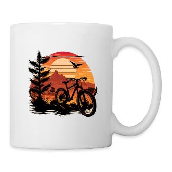 Vintage Retro Fahrrad mountainbike Urlaub Natur - Tasse - Weiß - Rechts