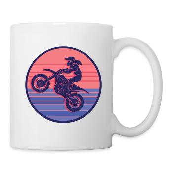 Motocross Biker Motocycliste Fille Moto - Mug blanc - blanc - Droite