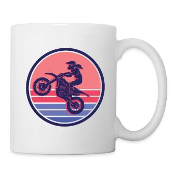 Motocross Vélo Motocycliste Filles Moto - Mug blanc - blanc - Droite