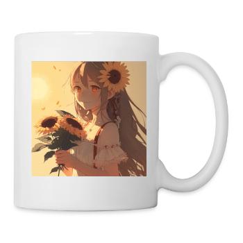 Fille Anime Fille Anime Waifu Otaku Tournesols - Mug blanc - blanc - Droite