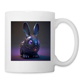 Cyber Punk Osterhase - "Easterpunk" - Tasse - Weiß - Rechts