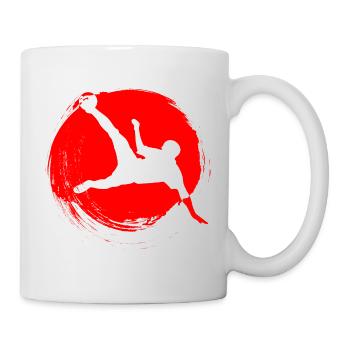 Ciseaux de football Homme Rouge - Mug blanc - blanc - Droite