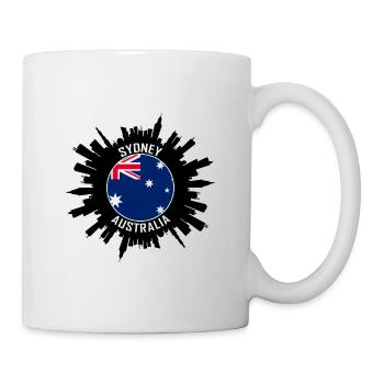 Sydney Skyline Australien Flagge Reise Souvenir - Tasse - Weiß - Rechts