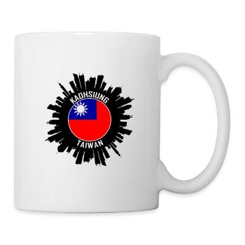 Kaohsiung Skyline Taiwan Flag Souvenir de voyage - Mug blanc - blanc - Droite