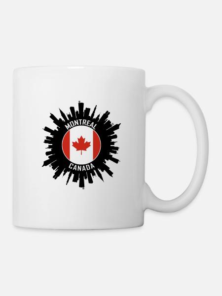 Montréal Skyline Canada Flag Souvenir de voyage - Mug blanc - blanc