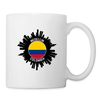 Medellin Skyline Kolumbien Flagge Reise Souvenir - Tasse - Weiß - Rechts
