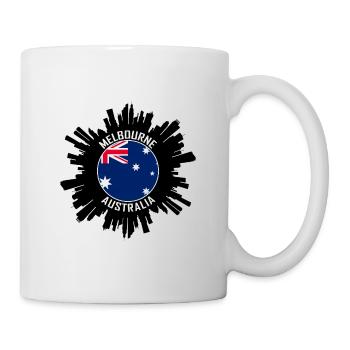 Melbourne Skyline Australie Flag Souvenir de voyage - Mug blanc - blanc - Droite