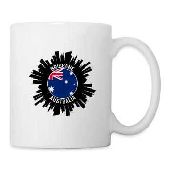 Brisbane Skyline Australia Flag Travel Souvenir - Mug - white - Right