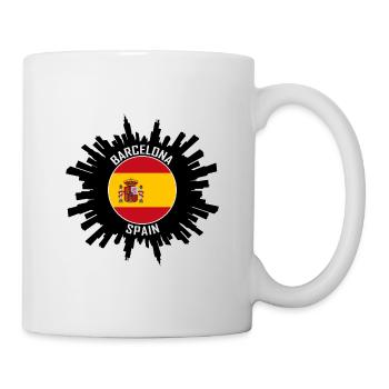 Barcelona Skyline Spanien Flagge Reise Souvenir - Tasse - Weiß - Rechts